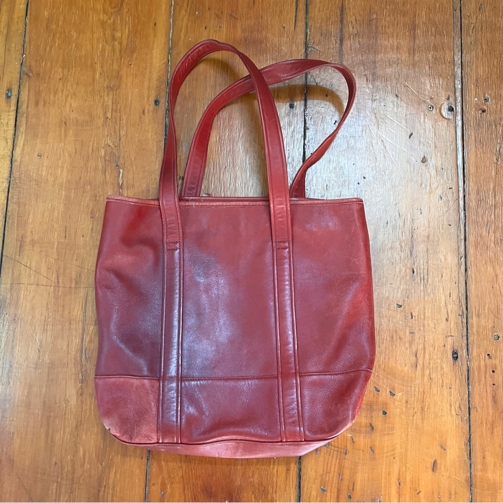 Coach vintage classic red glove leather purse long handle tote